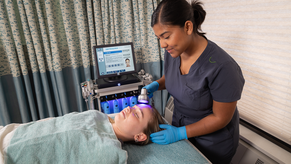 woman getting a facial treatment